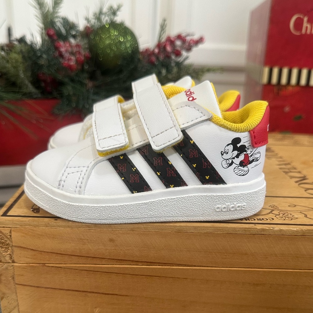 Adidas Kids White and Yellow Mickey Mouse Sneakers - Picture 13 of 16
